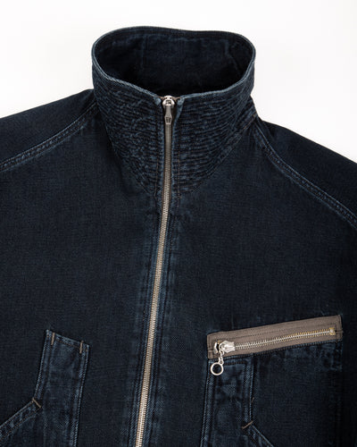 MotivMfg Denim Deck Jacket - Char Navy Overdyed Linen Denim - Standard & Strange
