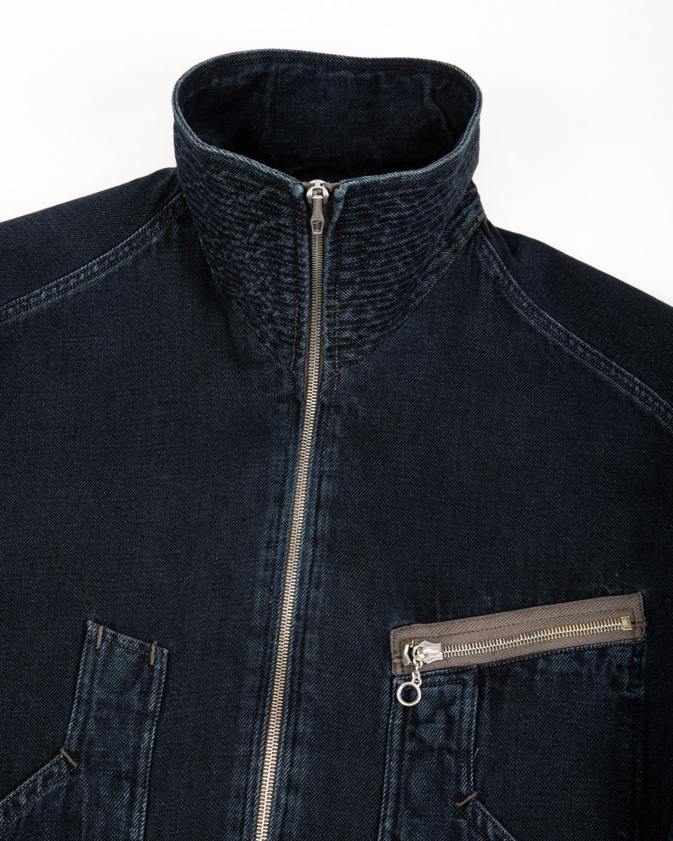 MotivMfg Denim Deck Jacket - Char Navy Overdyed Linen Denim - Standard & Strange