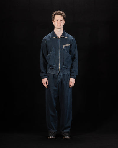 MotivMfg Denim Deck Jacket - Char Navy Overdyed Linen Denim - Standard & Strange