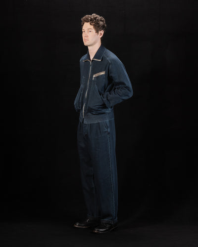 MotivMfg Denim Deck Jacket - Char Navy Overdyed Linen Denim - Standard & Strange