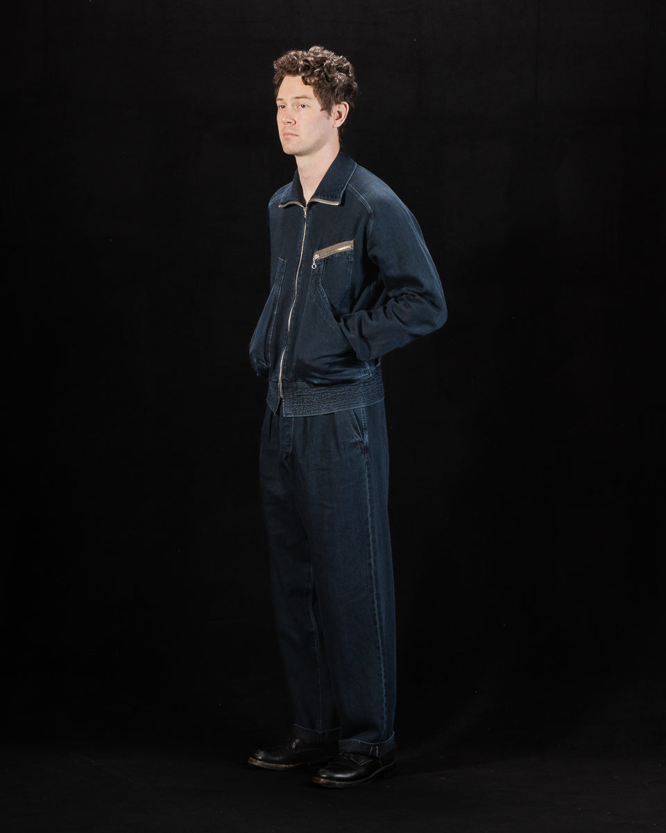 MotivMfg Denim Deck Jacket - Char Navy Overdyed Linen Denim - Standard & Strange