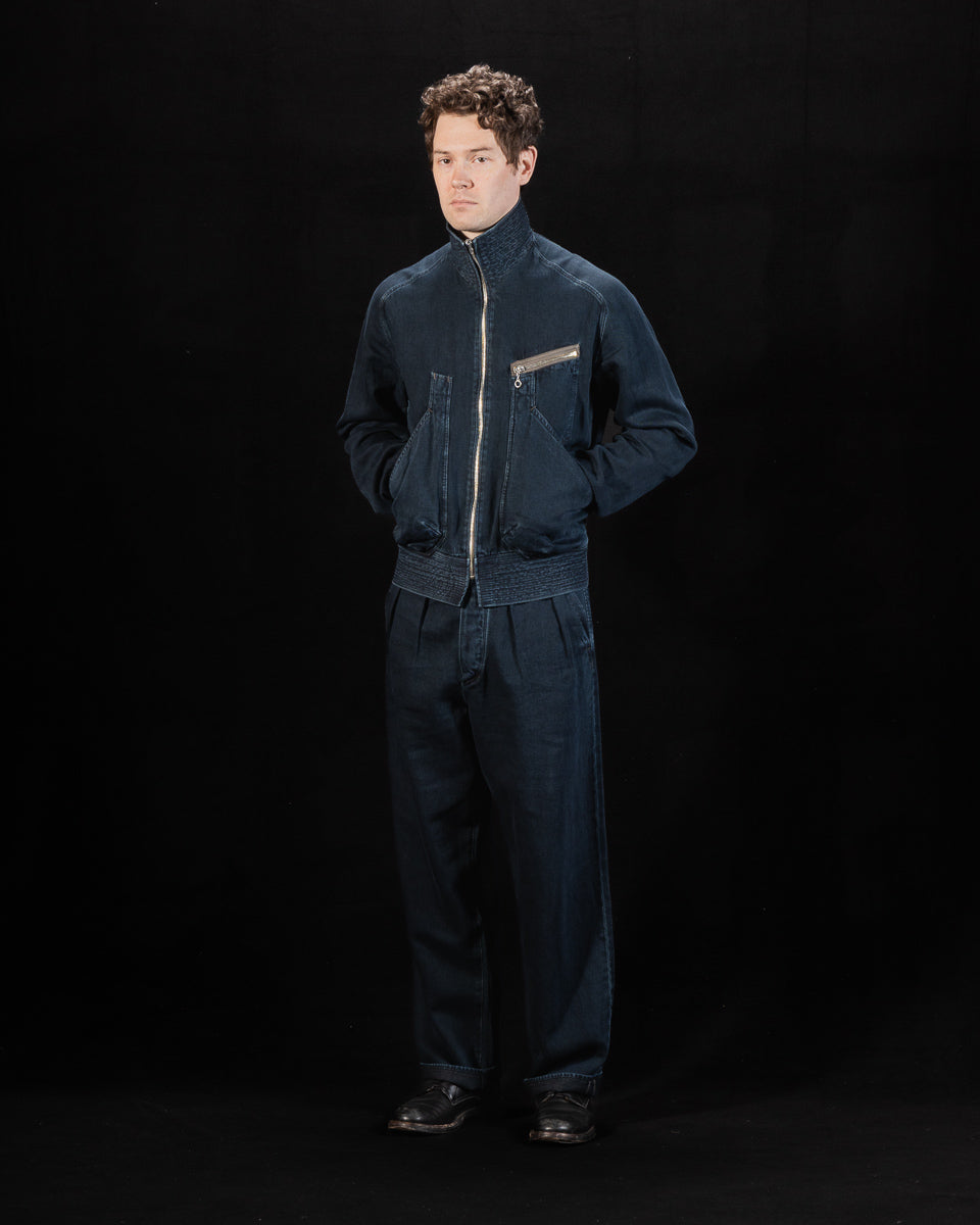 MotivMfg Denim Deck Jacket - Char Navy Overdyed Linen Denim - Standard & Strange