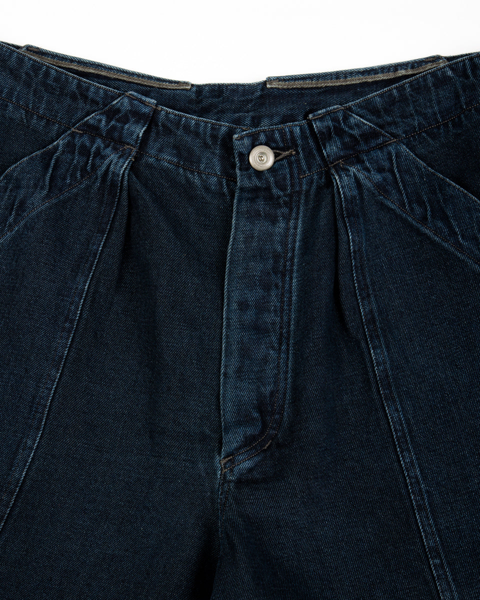 MotivMfg Denim Shorts - Char Navy Overdyed Linen Denim - Standard & Strange