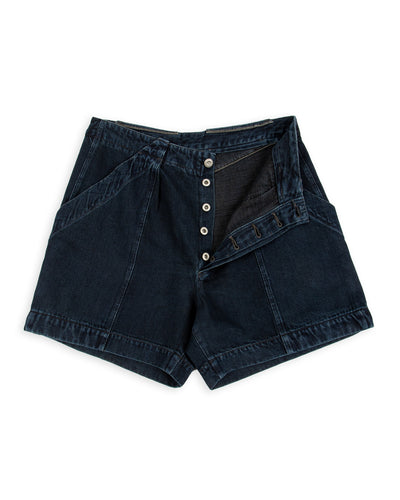 MotivMfg Denim Shorts - Char Navy Overdyed Linen Denim - Standard & Strange