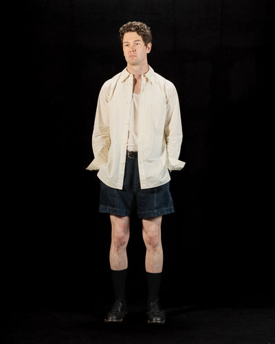 MotivMfg Denim Shorts - Char Navy Overdyed Linen Denim - Standard & Strange