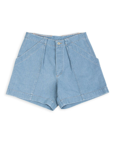 MotivMfg Denim Shorts - Light Indigo Herringbone Denim - Standard & Strange