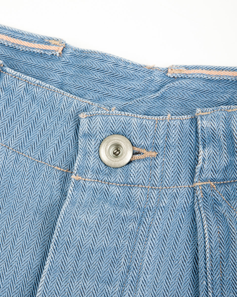 MotivMfg Denim Shorts - Light Indigo Herringbone Denim - Standard & Strange