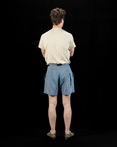 MotivMfg Denim Shorts - Light Indigo Herringbone Denim - Standard & Strange