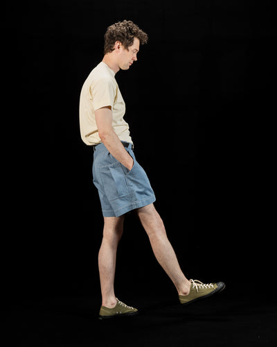 MotivMfg Denim Shorts - Light Indigo Herringbone Denim - Standard & Strange