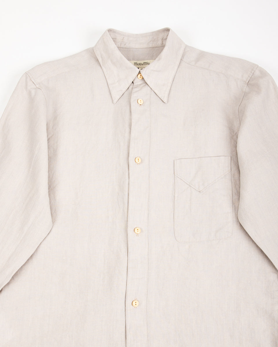 MotivMfg Draughtsman Shirt - Light Chambray Superfine Linen Broadcloth - Standard & Strange