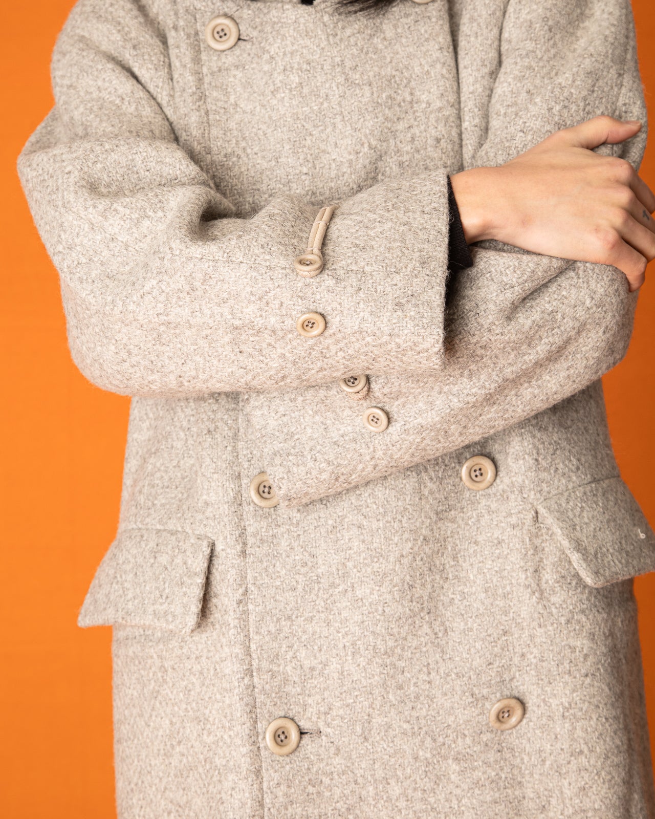MotivMfg Mandarin Coat - Ecru Undyed Wool - Standard & Strange
