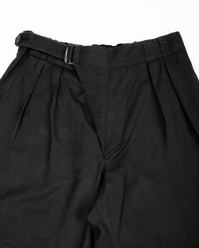 MotivMfg Oblique Shorts - Dark Navy Herringbone Tussah Silk - Standard & Strange