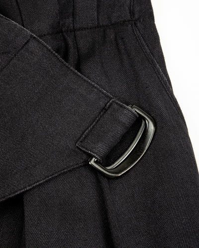 MotivMfg Oblique Shorts - Dark Navy Herringbone Tussah Silk - Standard & Strange