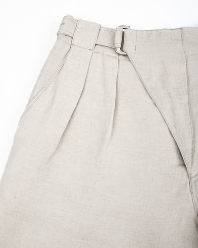 MotivMfg Oblique Shorts - Natural Silk Linen Fine HBT - Standard & Strange