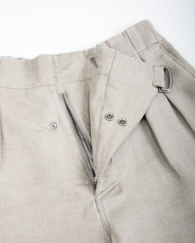 MotivMfg Oblique Shorts - Natural Silk Linen Fine HBT - Standard & Strange