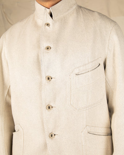 MotivMfg Peak Lapel Lounge Jacket - Natural Tailorable Denim - Standard & Strange