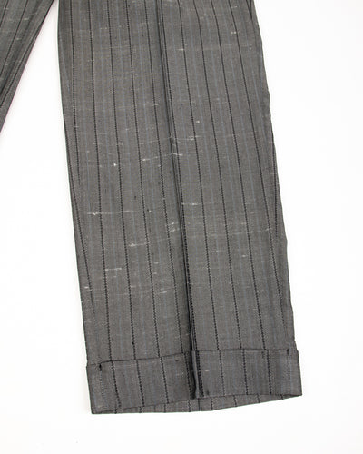 MotivMfg Robert Trousers - Vintage Grey Melange Stripe Dupioni - Standard & Strange