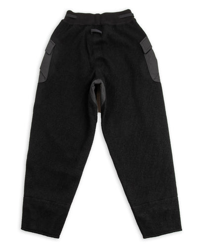 MotivMfg British Army Sweat Pants - Black Wool Boucle Knit - Standard & Strange