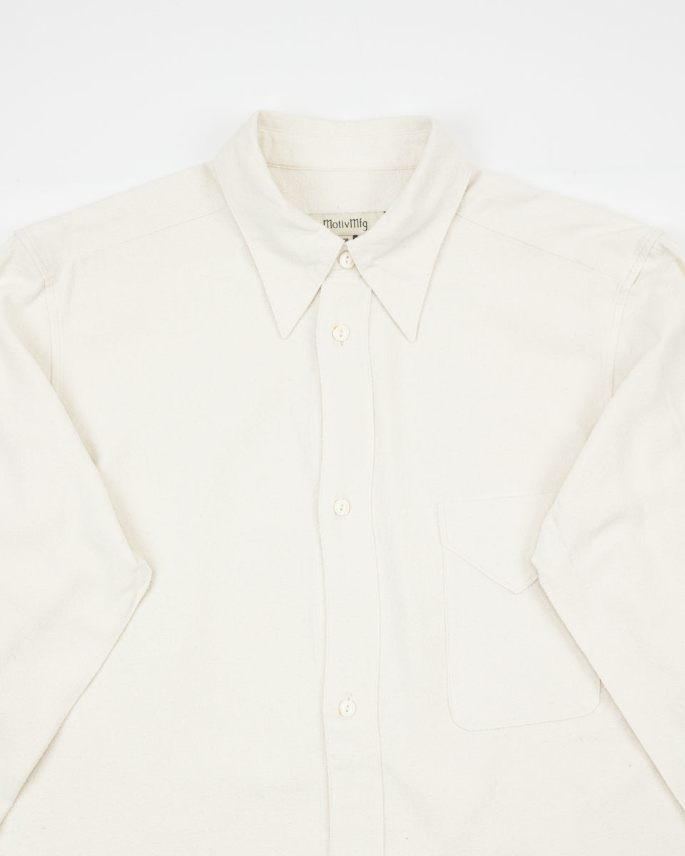 MotivMfg Draughtsman Shirt  - Eggshell Tussah Silk - Standard & Strange
