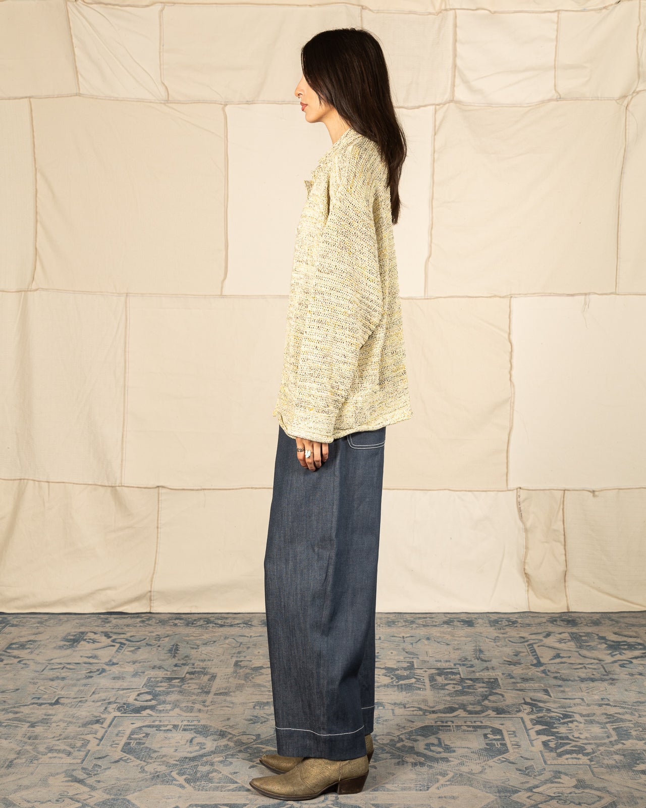 Olde H & Daughter Cotton Wrap Stitches Cardigan - Desert 10 - Standard & Strange
