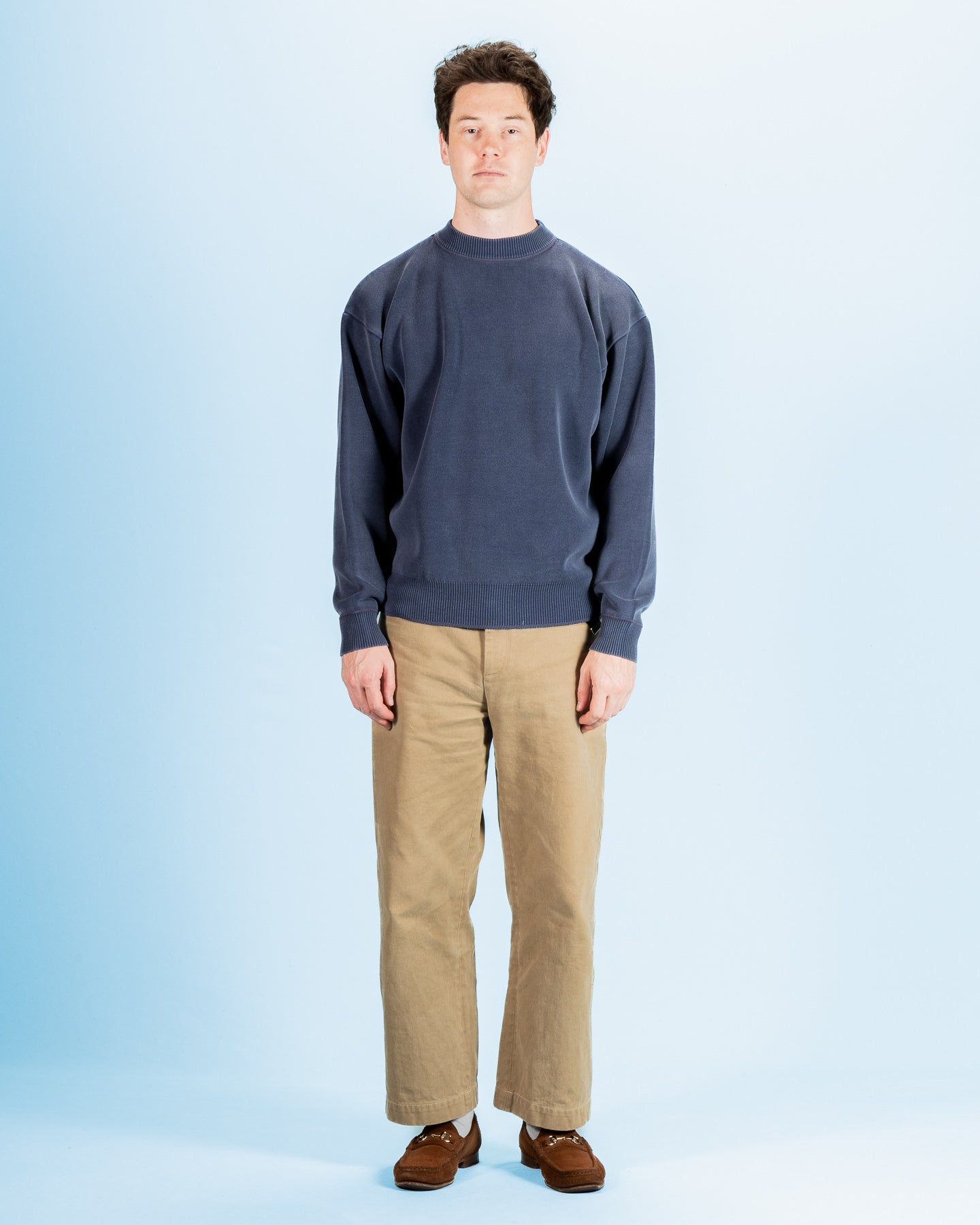 Olde H & Daughter Distressed Effect Cotton Pullover - Nitefog 10 - Standard & Strange