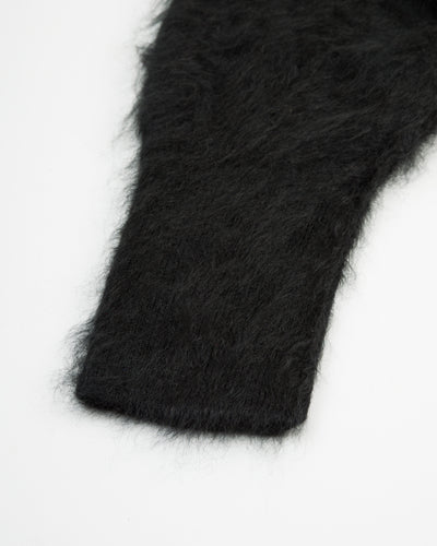Olde H & Daughter Fur Cashmere V Pullover - Black 10 - Standard & Strange