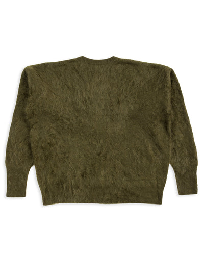 Olde H & Daughter Fur Cashmere V Pullover - Moss 10 - Standard & Strange