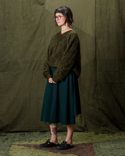 Olde H & Daughter Fur Cashmere V Pullover - Moss 10 - Standard & Strange