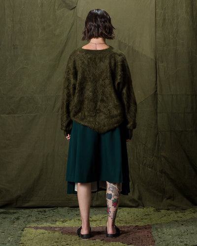 Olde H & Daughter Fur Cashmere V Pullover - Moss 10 - Standard & Strange