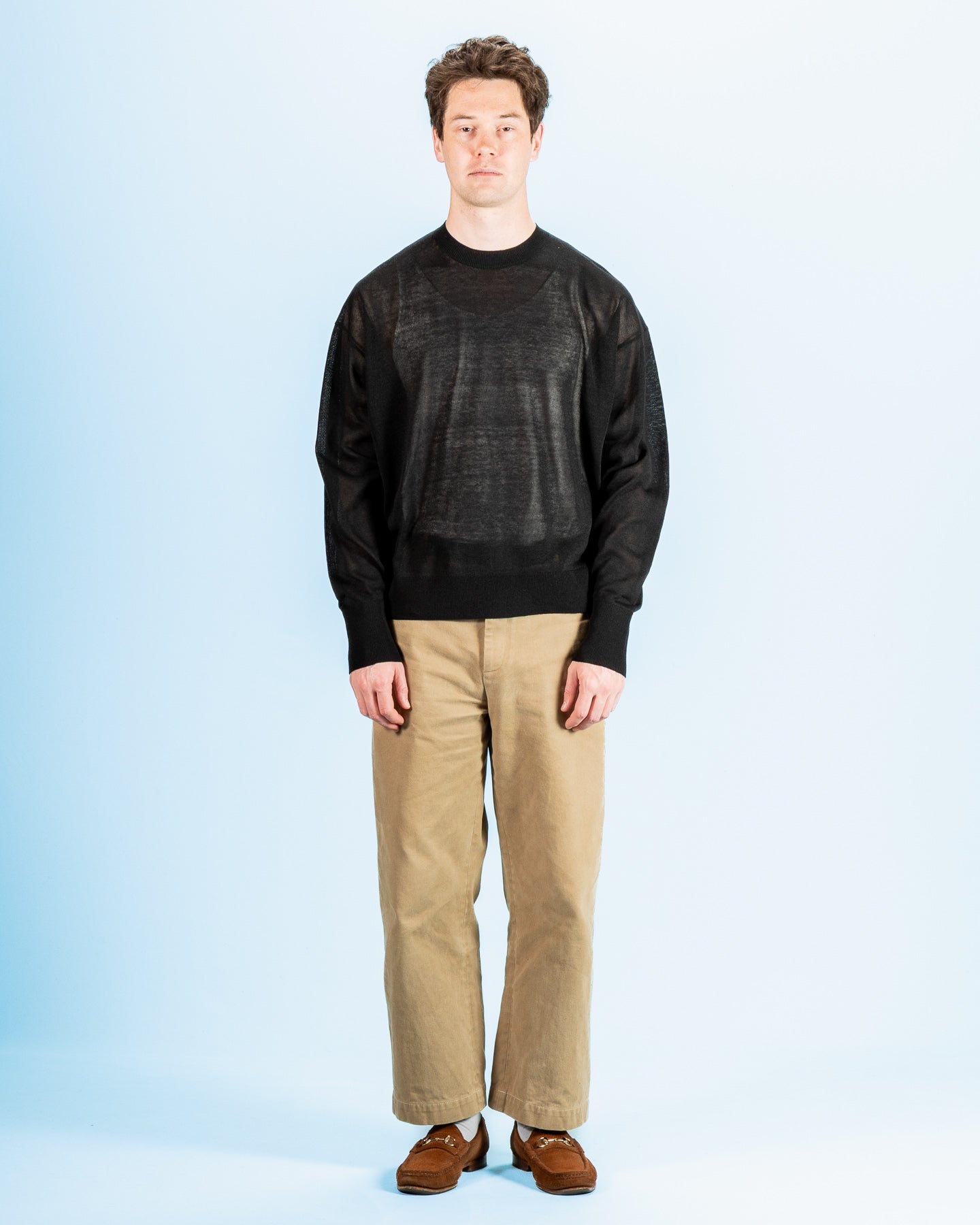 Olde H & Daughter Jyarijyari Silk Crew Pullover - Black - Standard & Strange