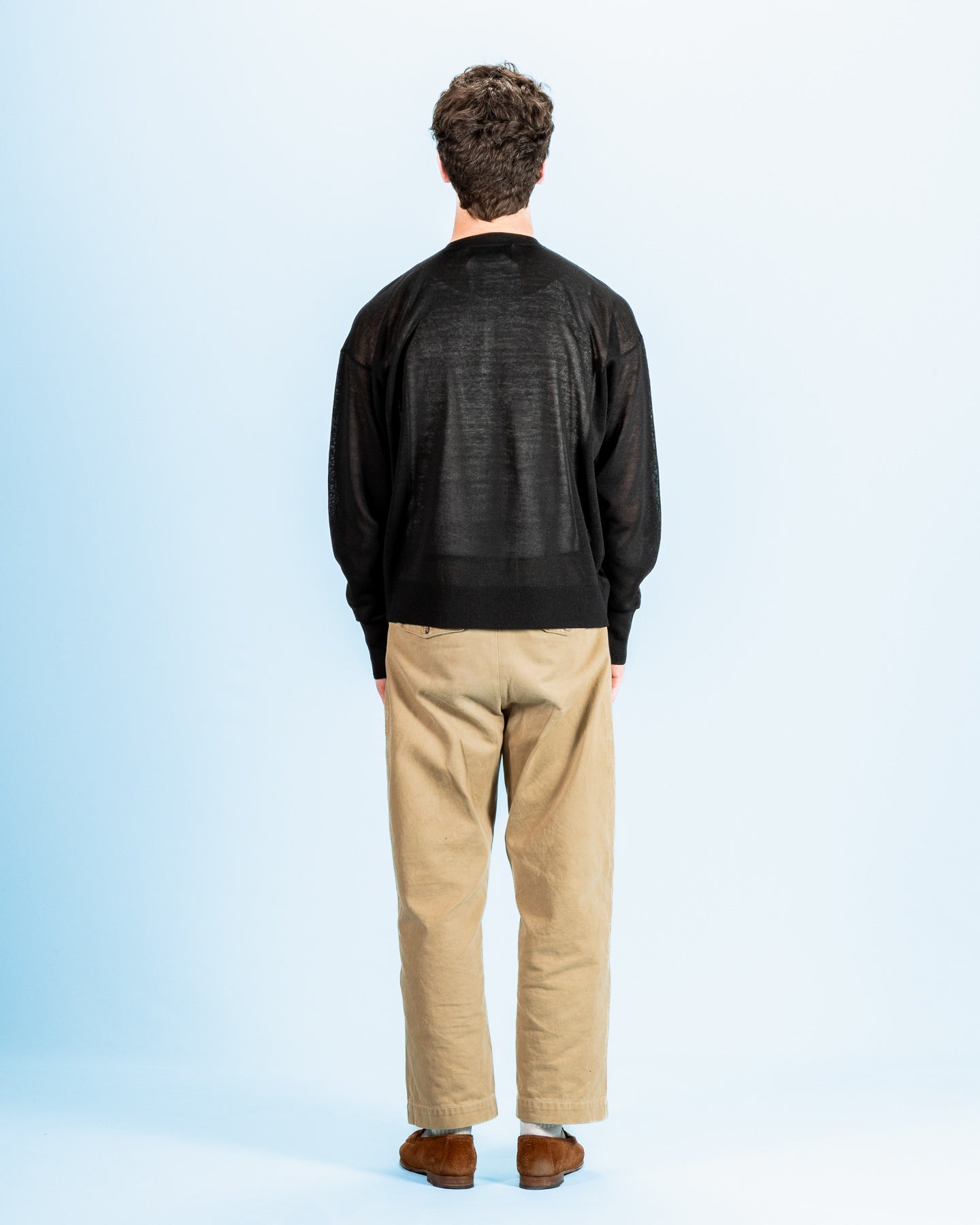 Olde H & Daughter Jyarijyari Silk Crew Pullover - Black - Standard & Strange