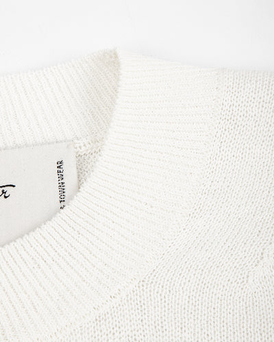 Olde H & Daughter Jyarijyari Silk Crew Pullover - Ecru - Standard & Strange