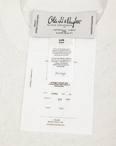 Olde H & Daughter Jyarijyari Silk Crew Pullover - Ecru - Standard & Strange