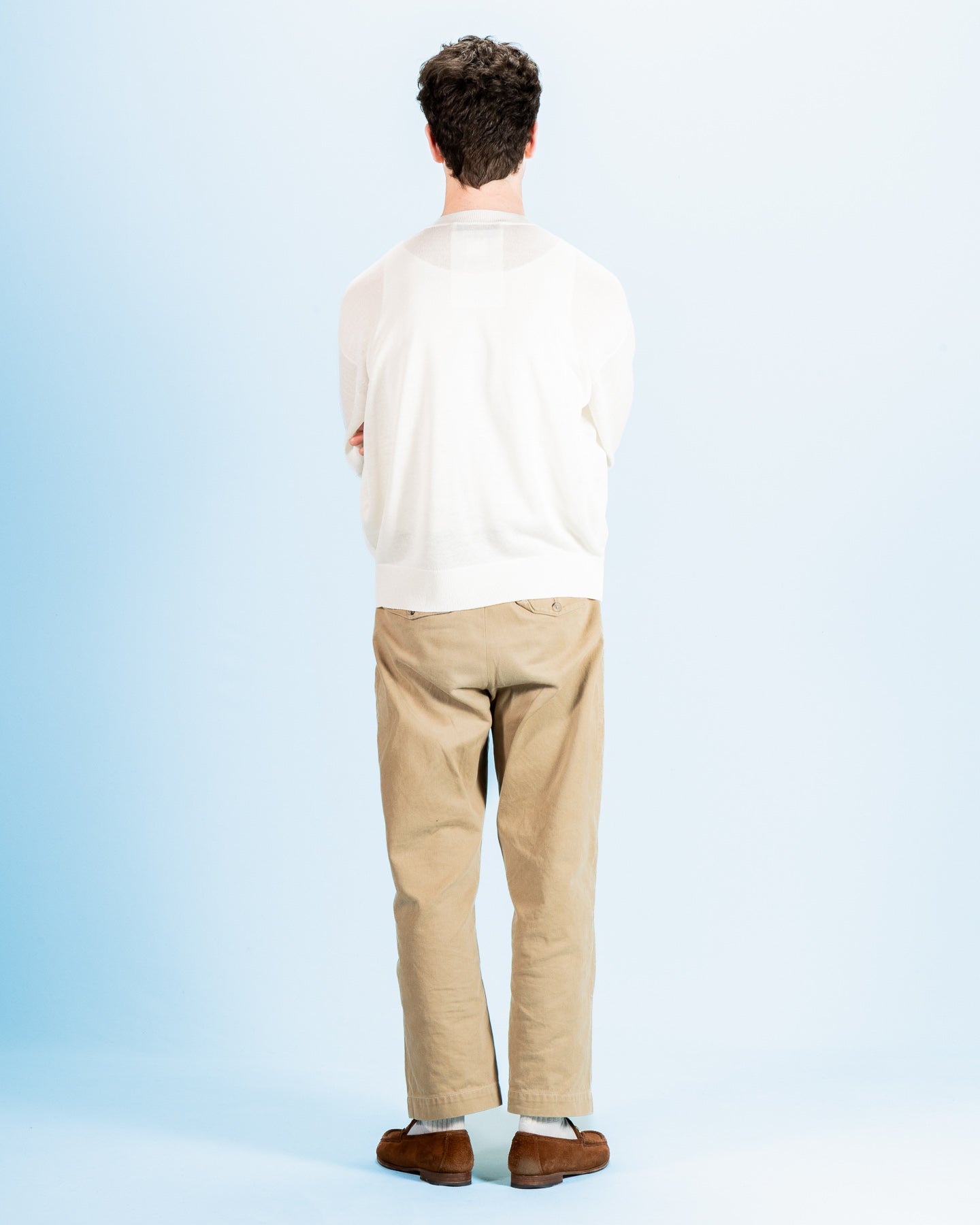 Olde H & Daughter Jyarijyari Silk Crew Pullover - Ecru - Standard & Strange