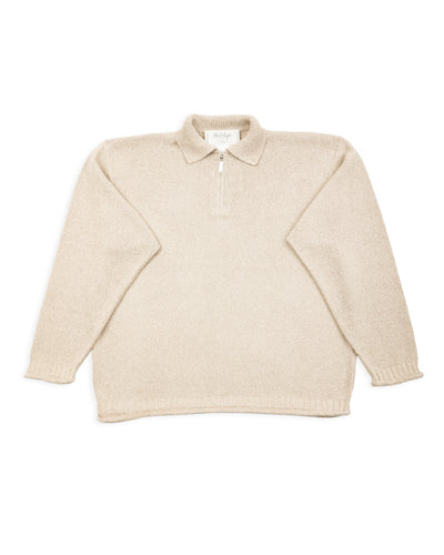 Olde H & Daughter Silk Cotton Half Zip Pullover - Stone 08 - Standard & Strange