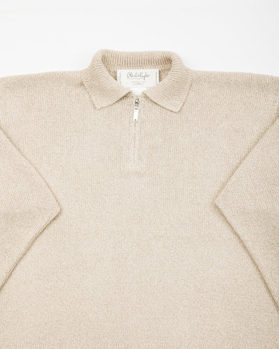 Olde H & Daughter Silk Cotton Half Zip Pullover - Stone 08 - Standard & Strange