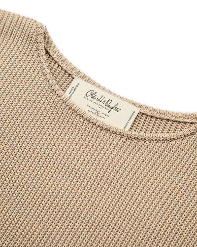 Olde H & Daughter Silk Hand Knitting Heavyweight Rib Pullover - Beige 8 - Standard & Strange