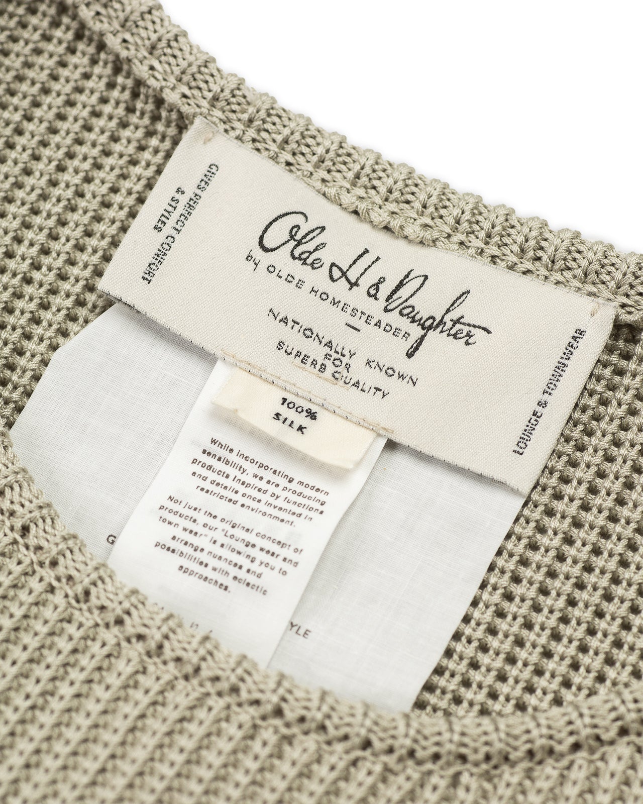 Olde H & Daughter Silk Hand Knitting Heavyweight Rib Pullover - Willow 8 - Standard & Strange