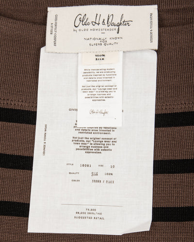 Olde H & Daughter Silk Heavy Weight Pullover - Brown/Black 10 - Standard & Strange