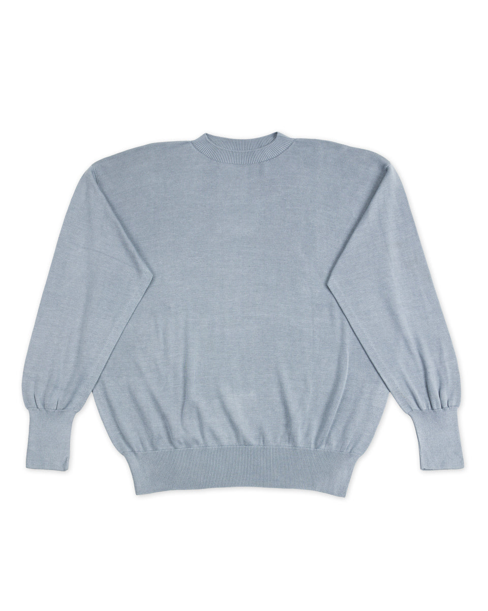 Olde H & Daughter Silk Plain Stitch Crewneck L/S - Blue Stone 10 - Standard & Strange