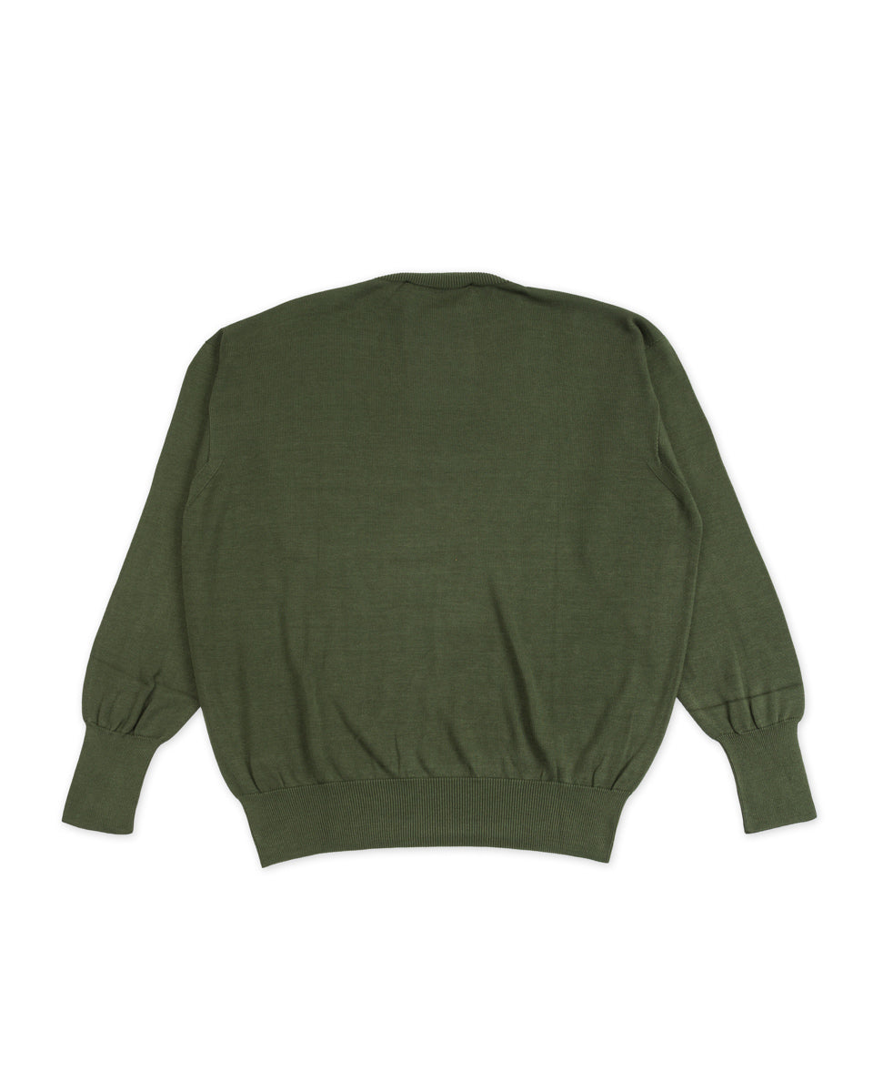 Olde H & Daughter Silk Plain Stitch Crewneck L/S - Dark Ivy 10 - Standard & Strange