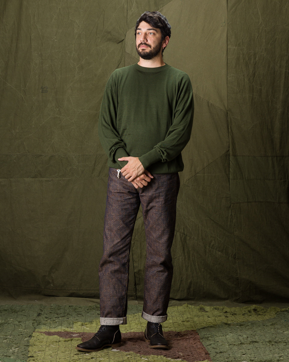 Olde H & Daughter Silk Plain Stitch Crewneck L/S - Dark Ivy 10 - Standard & Strange