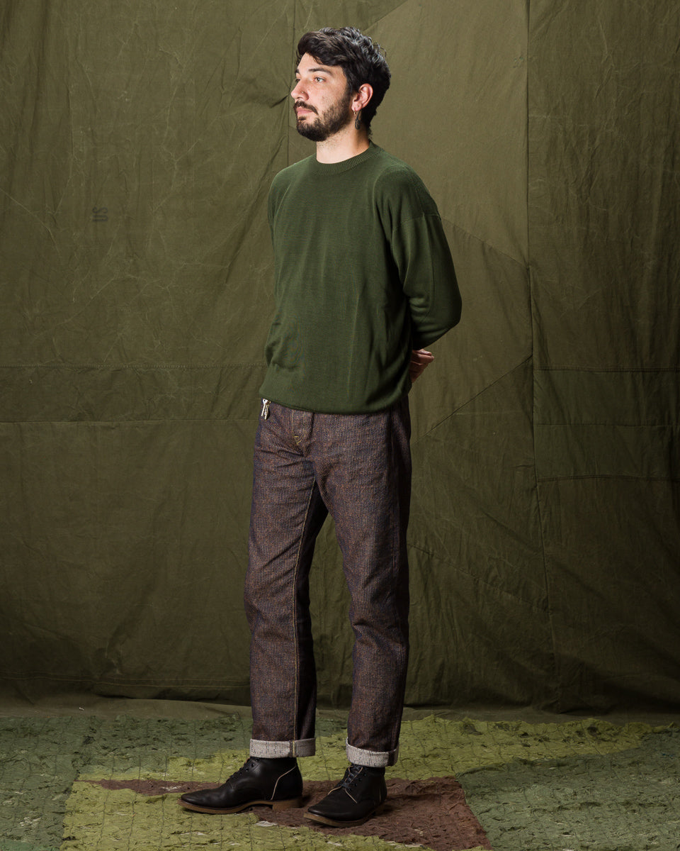 Olde H & Daughter Silk Plain Stitch Crewneck L/S - Dark Ivy 10 - Standard & Strange