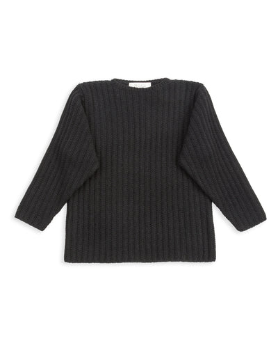 Olde H & Daughter Slub Cashmere Boat Pullover - Black 10 - Standard & Strange