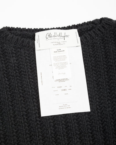 Olde H & Daughter Slub Cashmere Boat Pullover - Black 10 - Standard & Strange