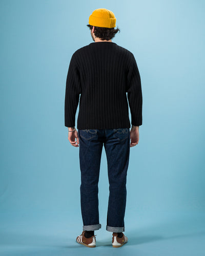 Olde H & Daughter Slub Cashmere Boat Pullover - Black 10 - Standard & Strange