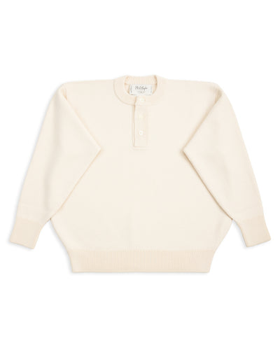Olde H & Daughter Wool Henley Neck L/S - Ecru 10 - Standard & Strange