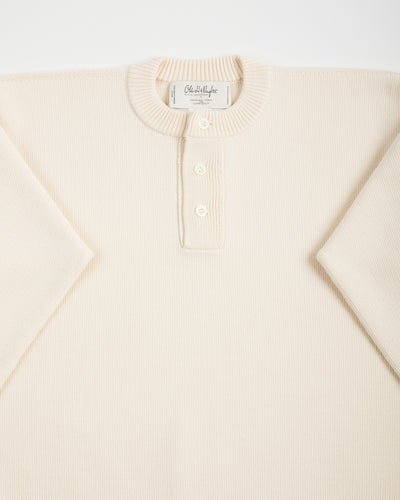 Olde H & Daughter Wool Henley Neck L/S - Ecru 10 - Standard & Strange