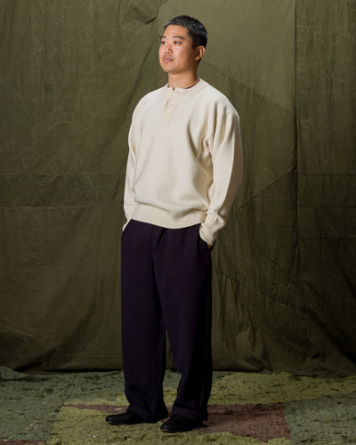 Olde H & Daughter Wool Henley Neck L/S - Ecru 10 - Standard & Strange