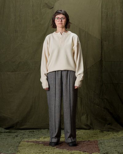 Olde H & Daughter Wool Henley Neck L/S - Ecru 10 - Standard & Strange